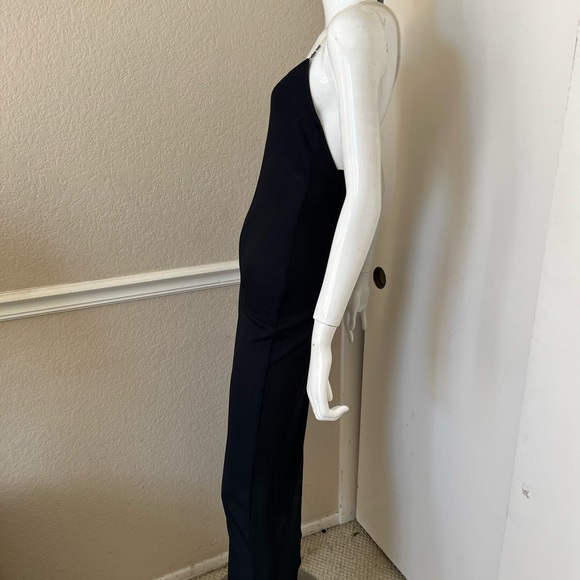 CHEAP AND CHIC MOSCHINO VINTAGE! Black Jersey Maxi Dress w/ Tubing Straps Sz 6 - Picture 6 of 8